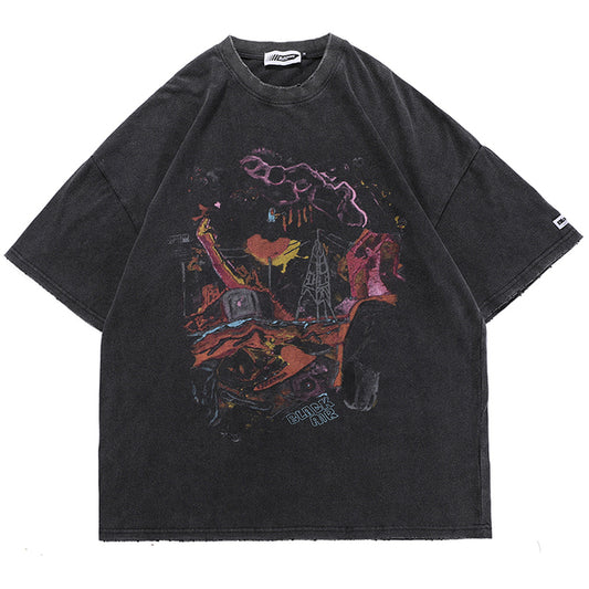 Velour Arc Vintage Loose Graphic T-Shirt