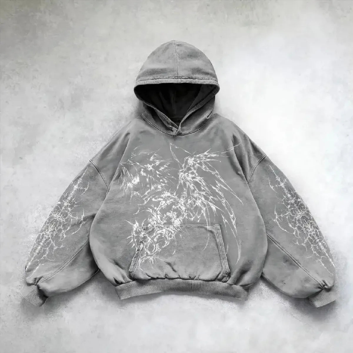 Velour Arc Hip Hop Printed Hoodie