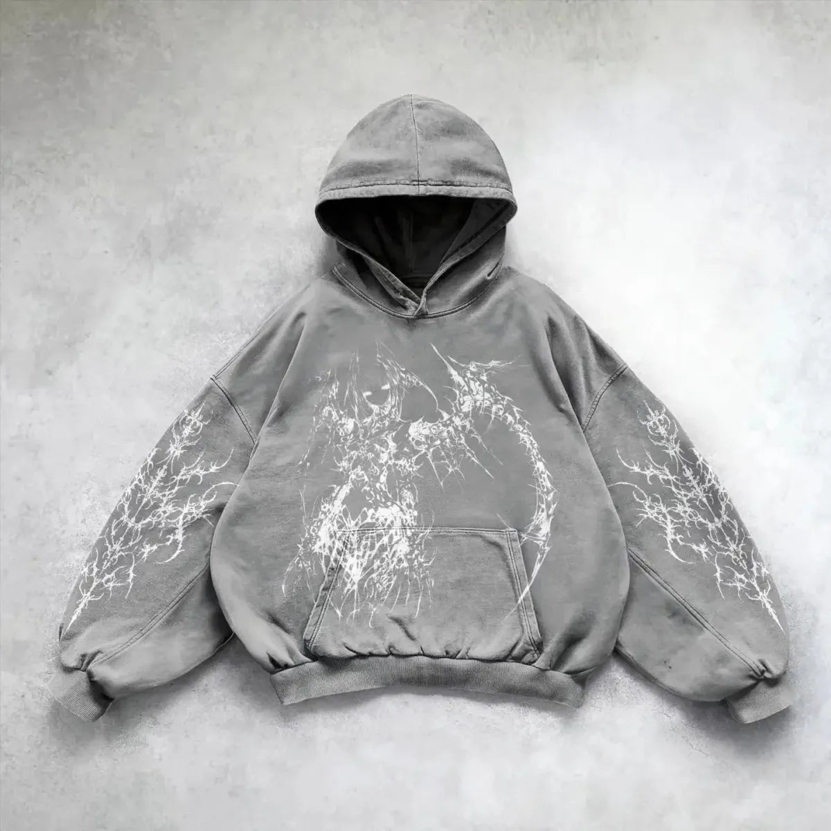 Velour Arc Hip Hop Printed Hoodie