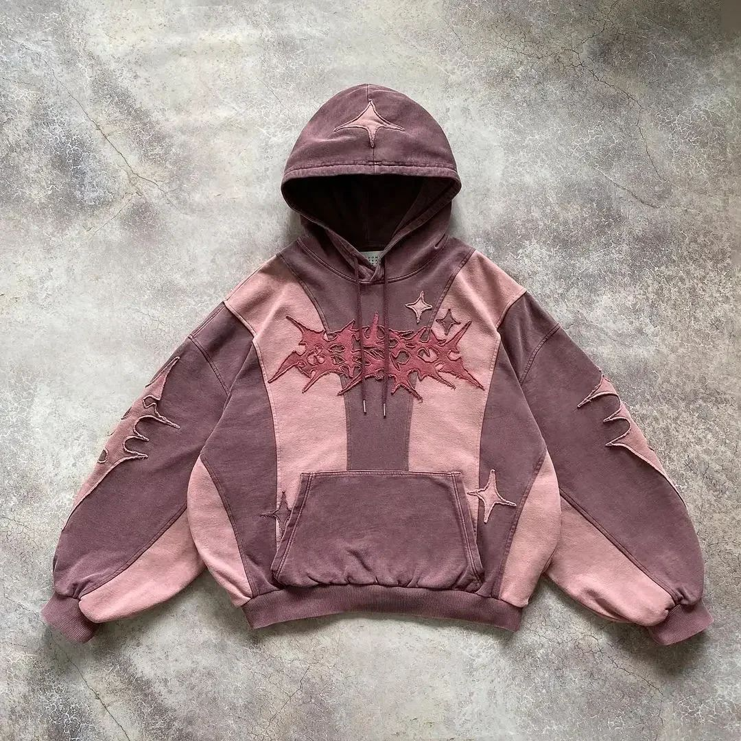 Velour Arc Grunge Pullover Hoodie