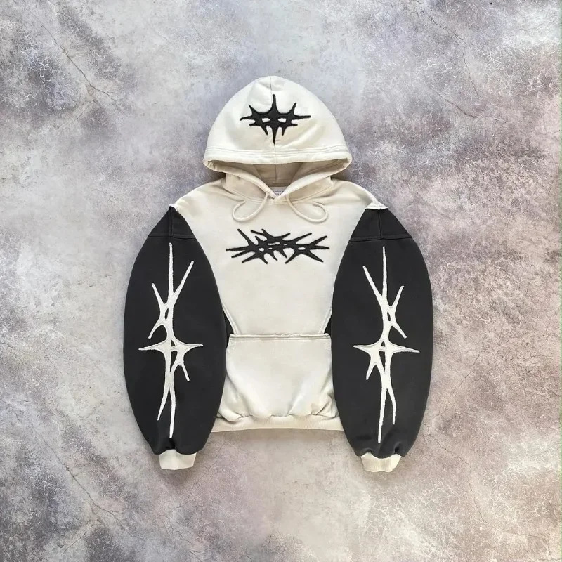Velour Arc Grunge Pullover Hoodie