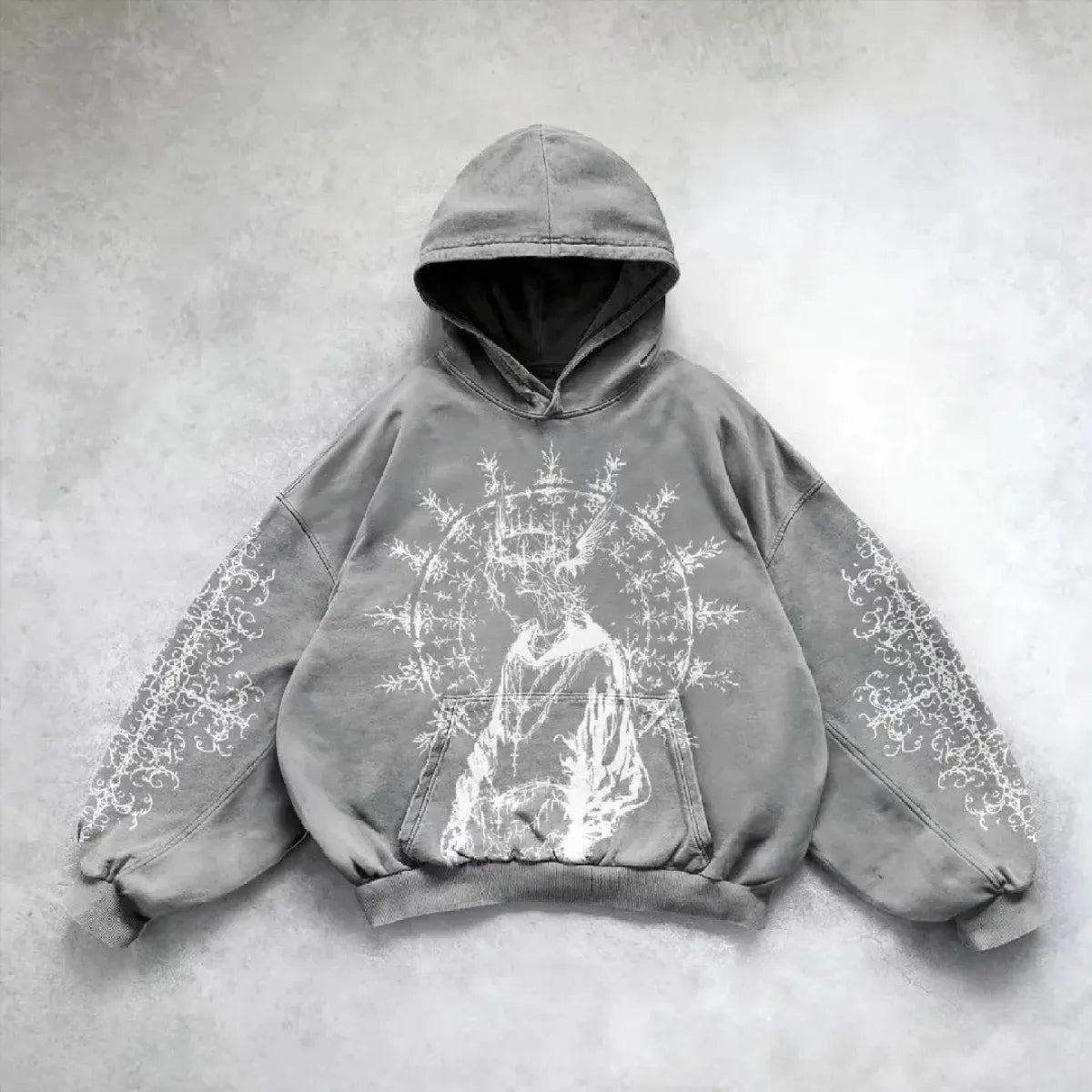 Velour Arc Hip Hop Printed Hoodie