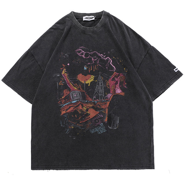 Velour Arc Vintage Loose Graphic T-Shirt