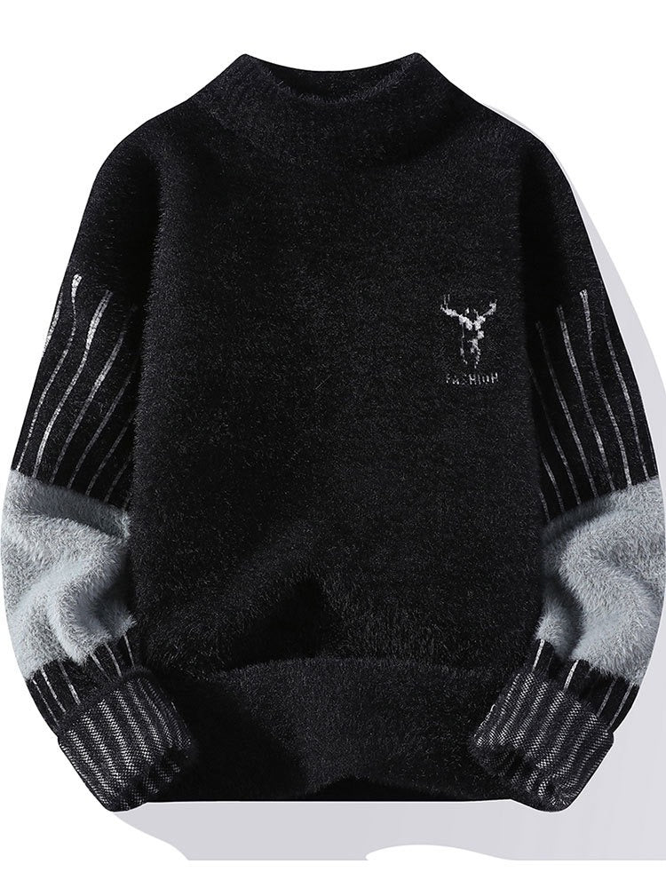 Velour Arc Wool Fleece-lined sweater