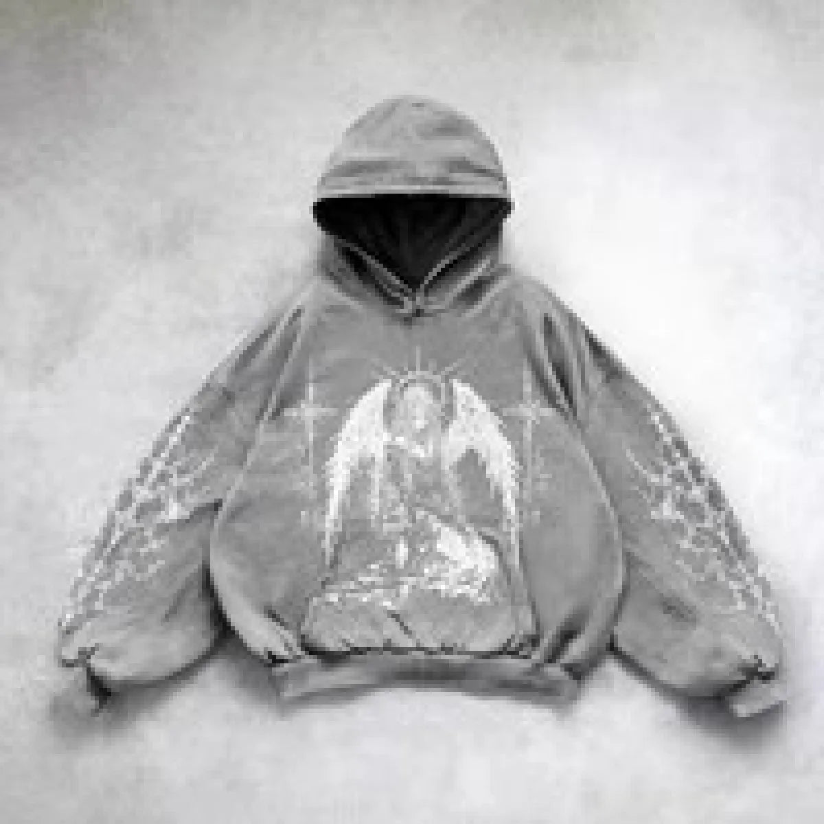 Velour Arc Hip Hop Printed Hoodie