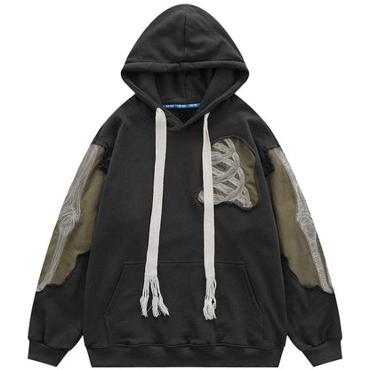 Velour Arc Vintage Oversized Embroidery Hoodie Streetwear Hoodies Sweatshirt Casual Hooded
