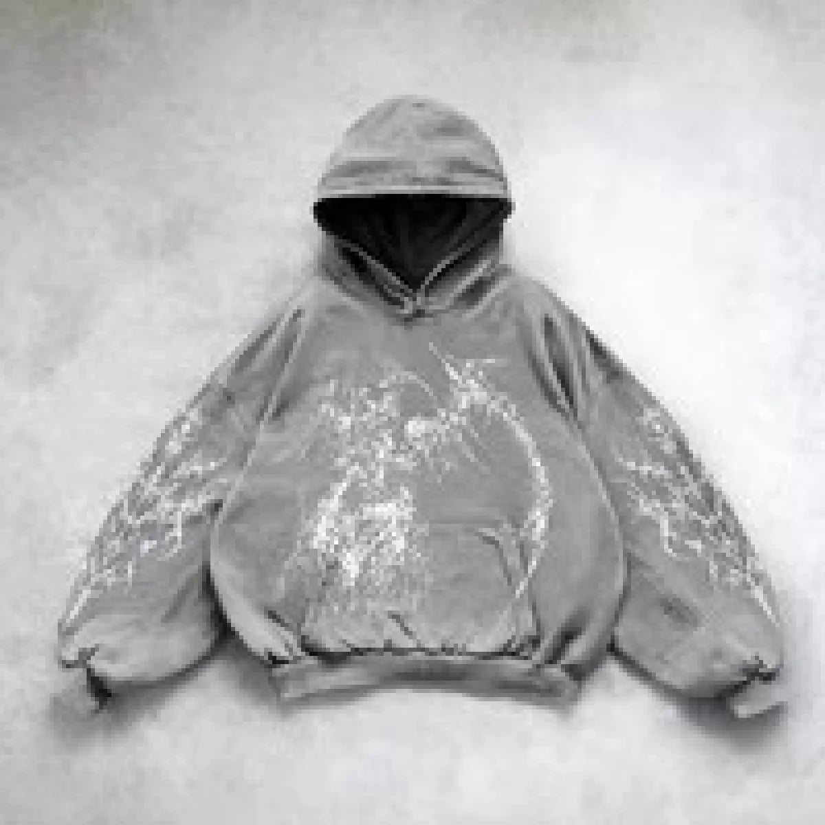 Velour Arc Hip Hop Printed Hoodie