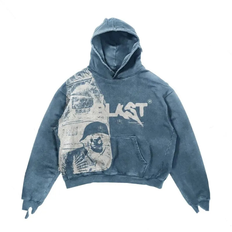 Velour Arc Hoodie Coats Sreetwear Gothic Casual Alphabet