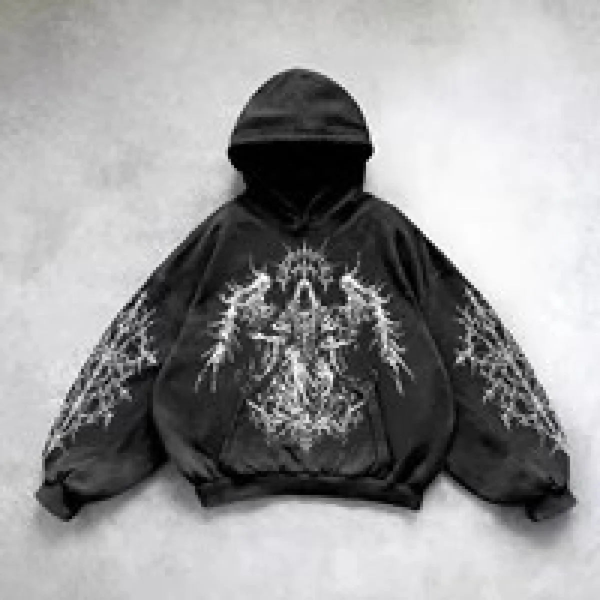 Velour Arc Hip Hop Printed Hoodie
